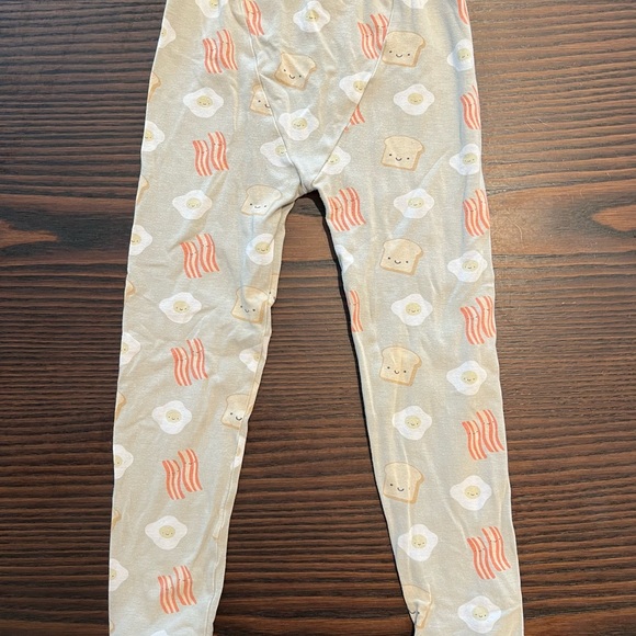 Whistle & Flute Organic Cotton Pajamas Kawaii Bacon and Eggs Size 5-6 - Picture 7 of 7